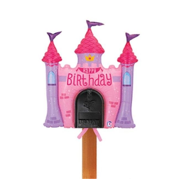 Betallic Betallic 86648 34 in. Mailbox Birthday Princess Castle Non-Foil Balloon 86648